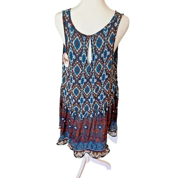 Hayden Brand NWT Large Tribal Tiered Boho Whimsy Colorway Light Weight Dress - Picture 3 of 6